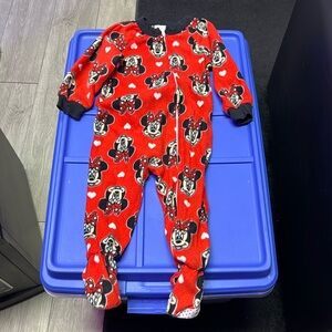 Disney junior Minnie Mouse size 18 months footie pajamas good condition